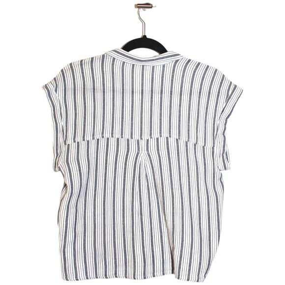 KOTON Striped Crop Top Grey White Size Large - Picture 3 of 3